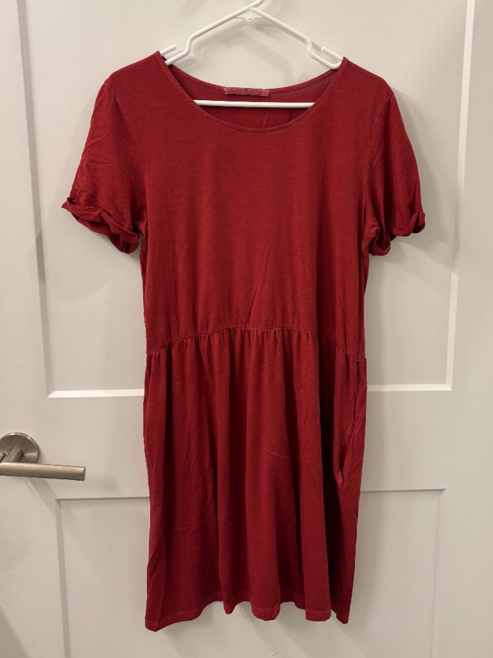 Peruvian Connection Red Cotton Mini Dress